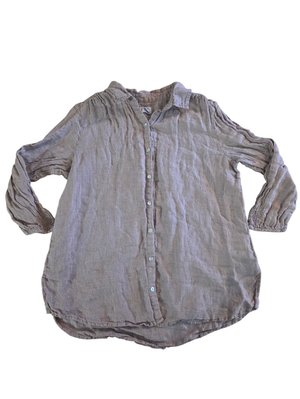 Sigrid Olsen Linen Button Up Top- Medium - Picture 3 of 9